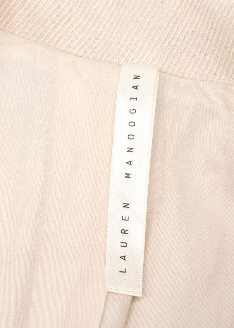 Lauren Manoogian Cream Ribbed Single Breasted Blazer and Trouser Suit