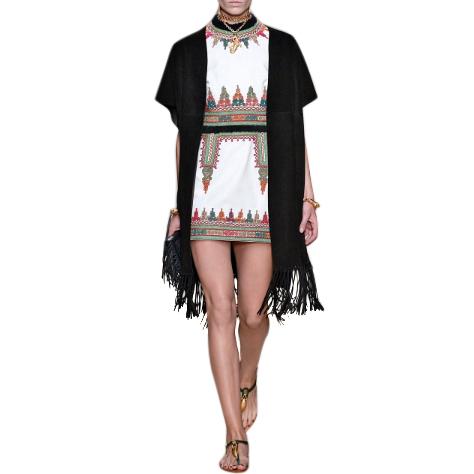 Valentino Black Suede Short Sleeve Caban Fringe detail Coat Sold Out