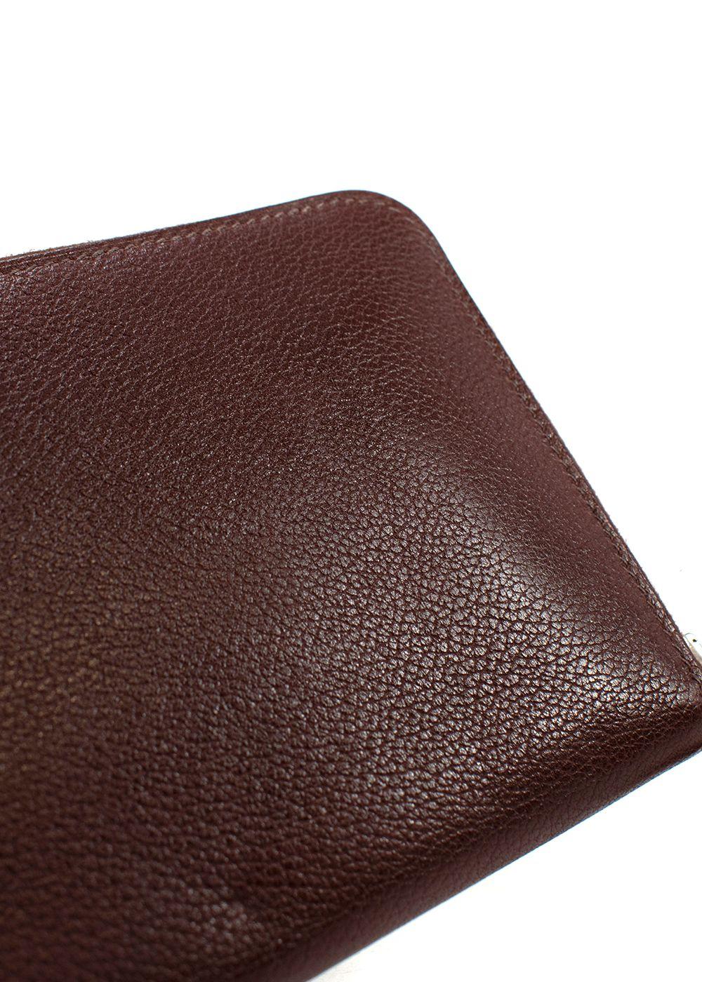 Hermes Chocolate Brown Leather Azap Long Wallet
