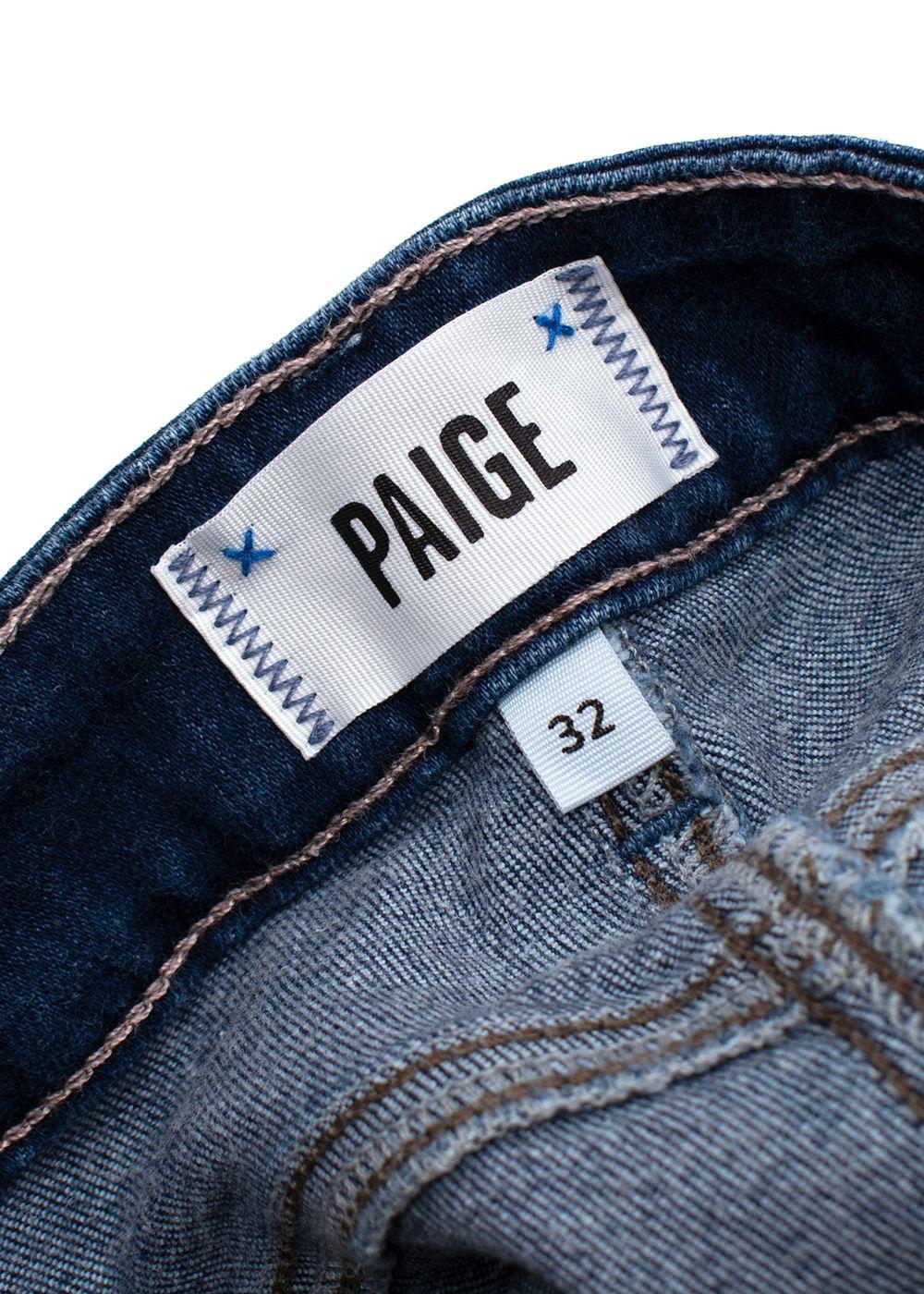 Paige Dark Blue Wash Anessa Cropped Leg Jeans