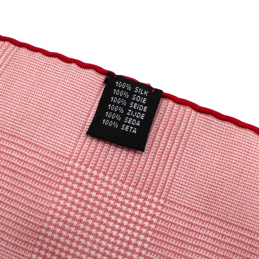 E.Marinella Red Silk Checkered Pocket Square