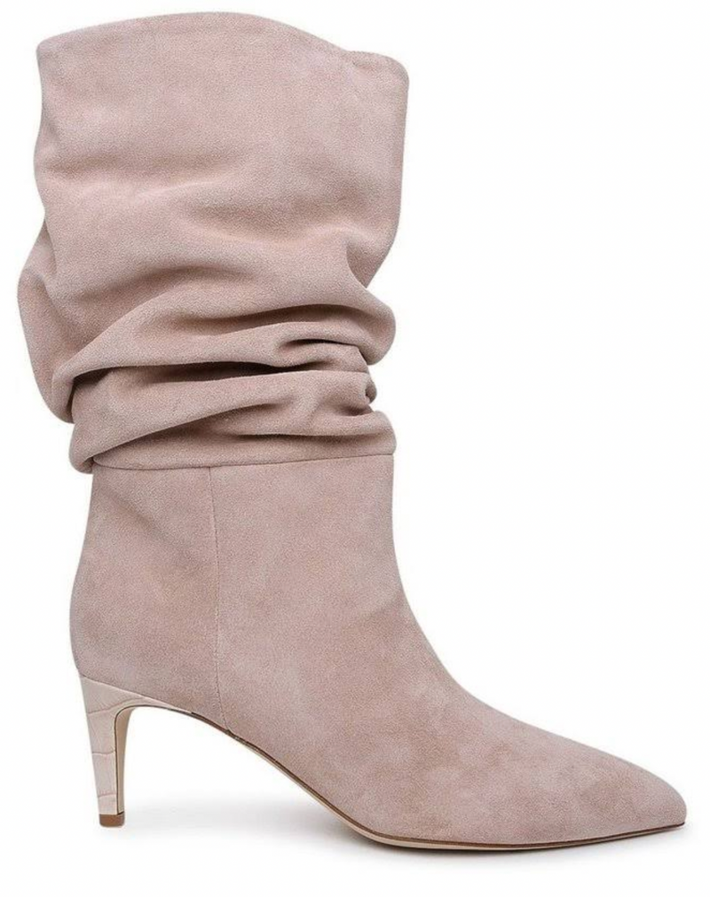 Slouchy Beige Suede Boots