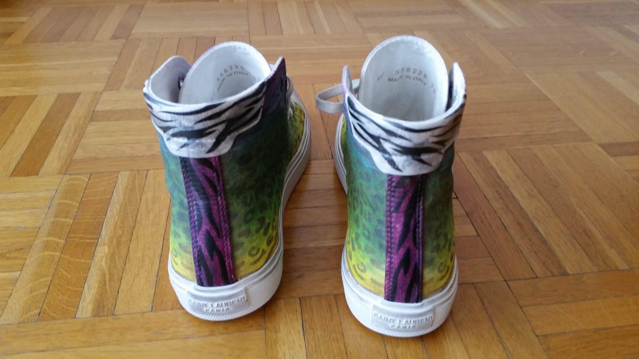 Saint Laurent Multicoloured Leopard Print Sneakers