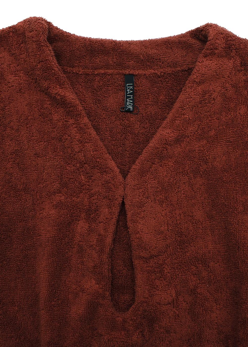 Lisa Marie Fernandez Rust Cotton Terry Short Kaftan