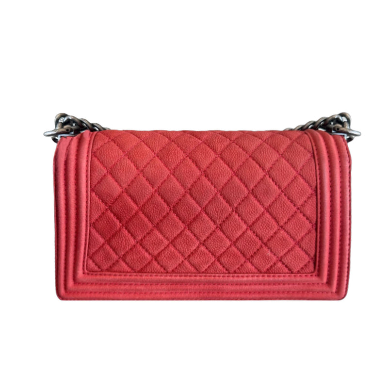 Red Calfskin Boy Bag