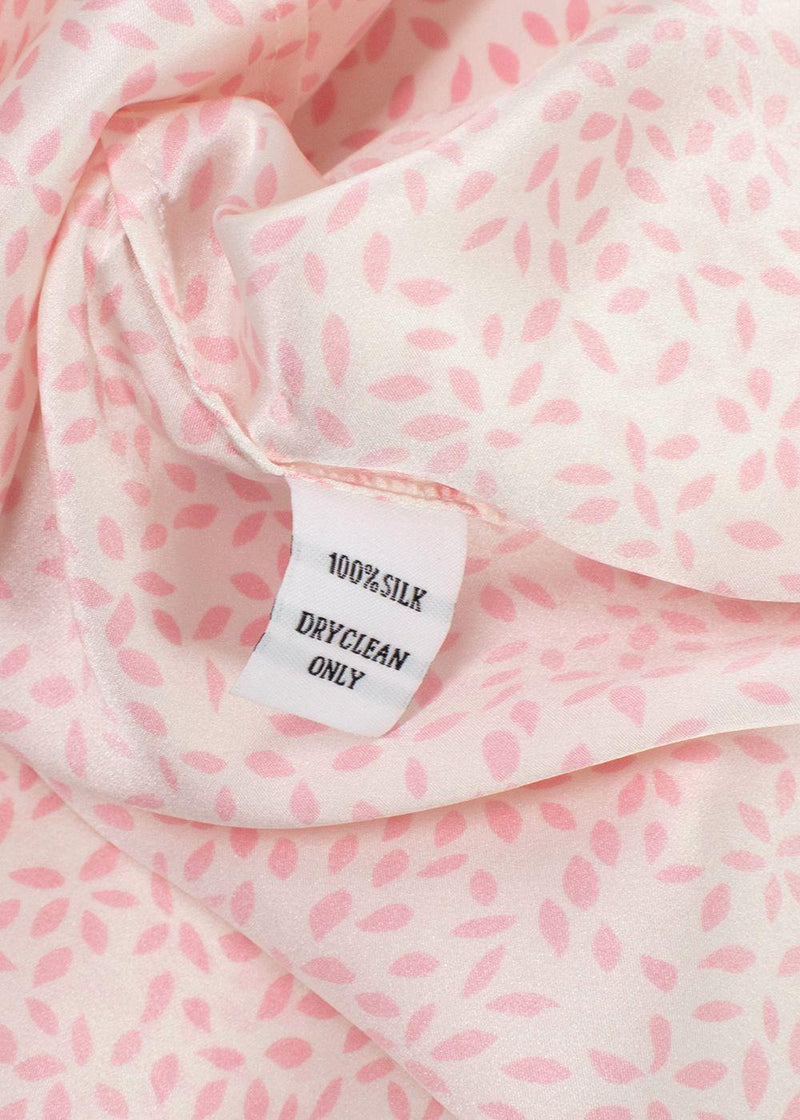 HVN Maria Light Pink Belted Printed Silk Dress