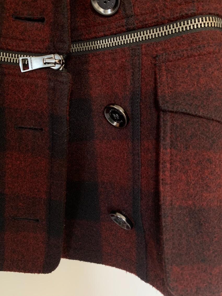 Burberry Brit Burgundy/Black Convertible High Neck Jacket