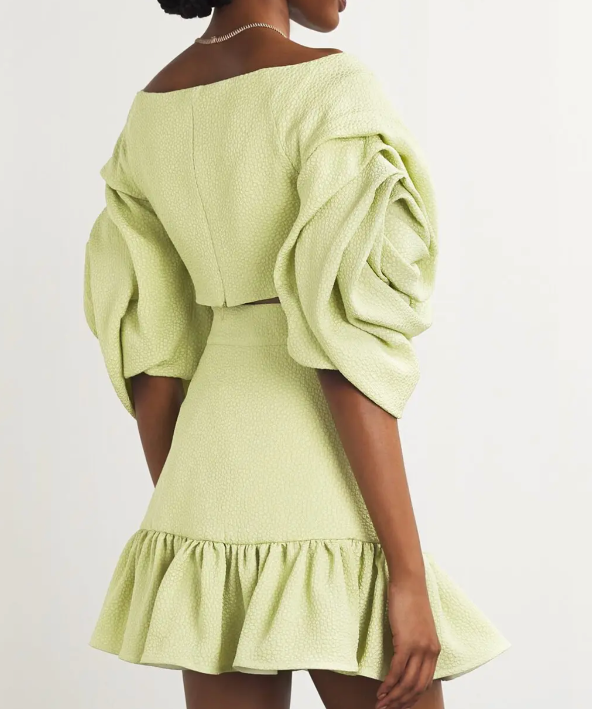 Edeline Lee Aphrodite-Sleeve Crop Top