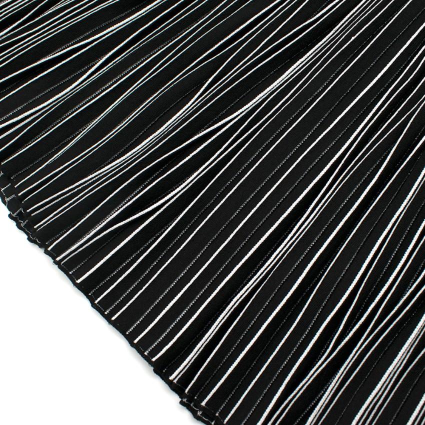 Alaia Black & White Striped Knit Skater Dress