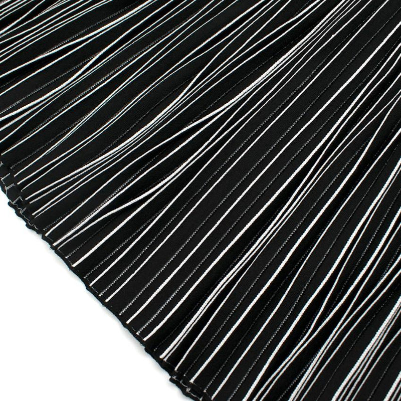 Alaia Black & White Striped Knit Skater Dress