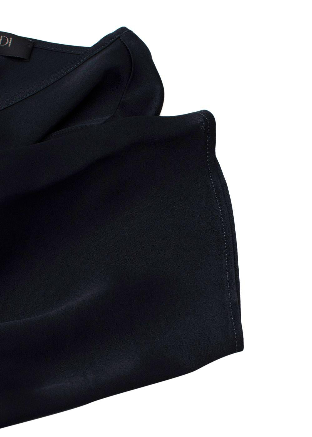 Marina Rinaldi Navy Silk- Blend Blouse