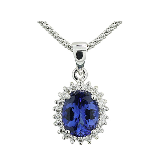 Bespoke 14kt White Gold Diamond & Tanzanite Pendant