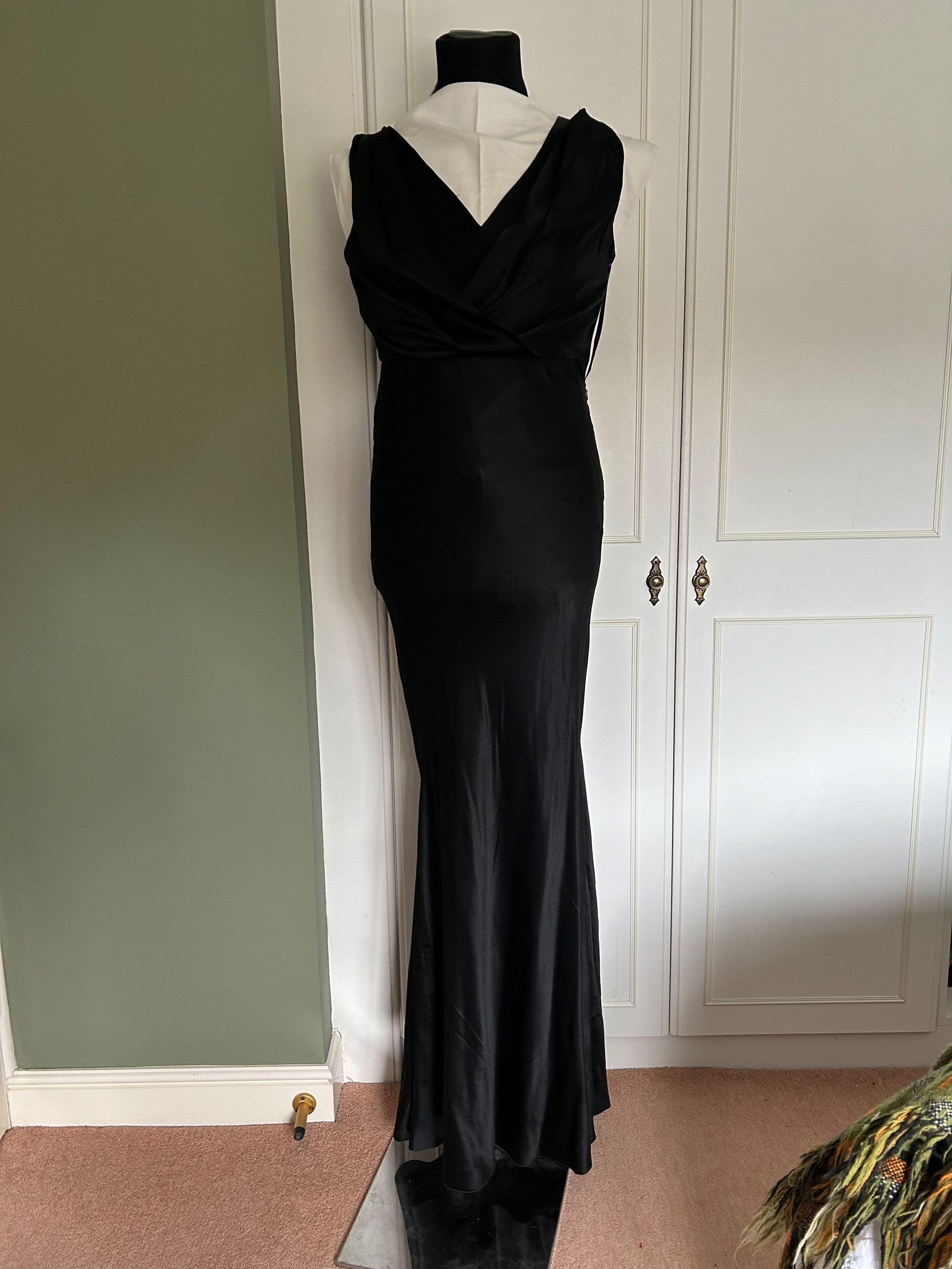Alberta Ferretti Black Silk Maxi Dress