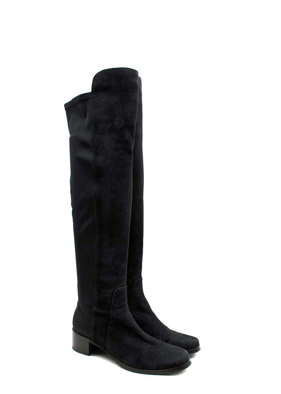 Stuart Weitzman Black 5050 Suede Knee High Boots