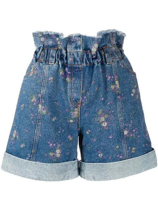 Philosophy di Lorenzo Serafini Floral Paperbag Waist Denim Shorts