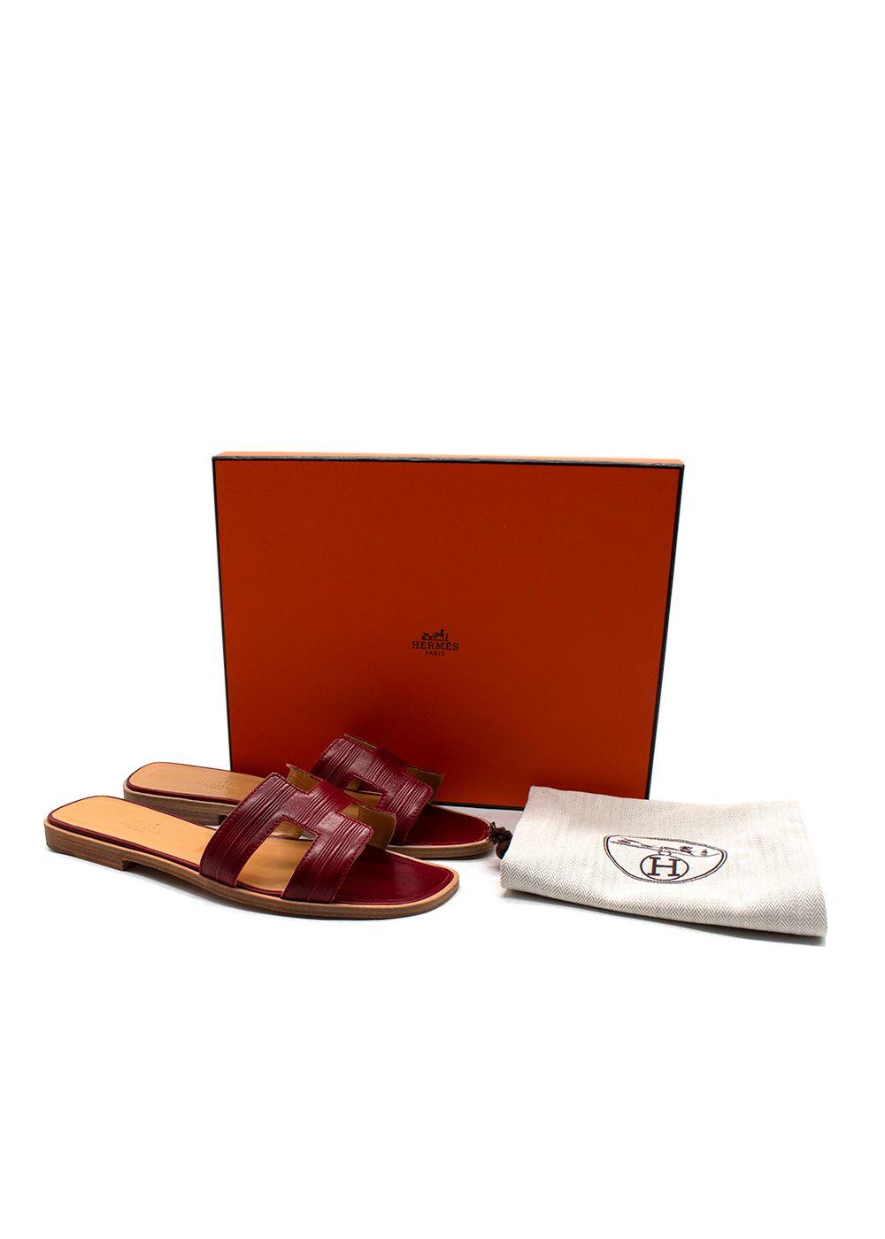 Hermes Veau Tamponne Oran Sandals