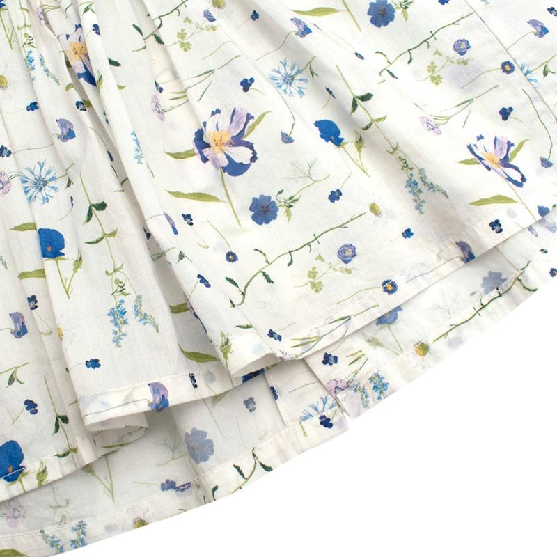 Fleurisse White Floral Cotton Smocking Dress