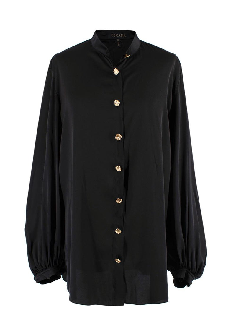 Escada Black Silk Oversize Shirt