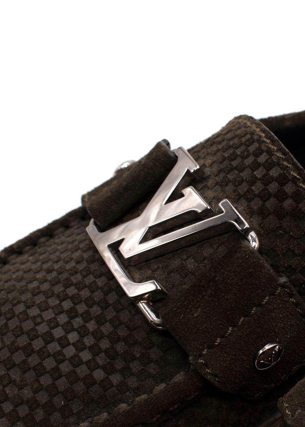 Louis Vuitton Khaki Suede Monte Carlo Slip On Loafers