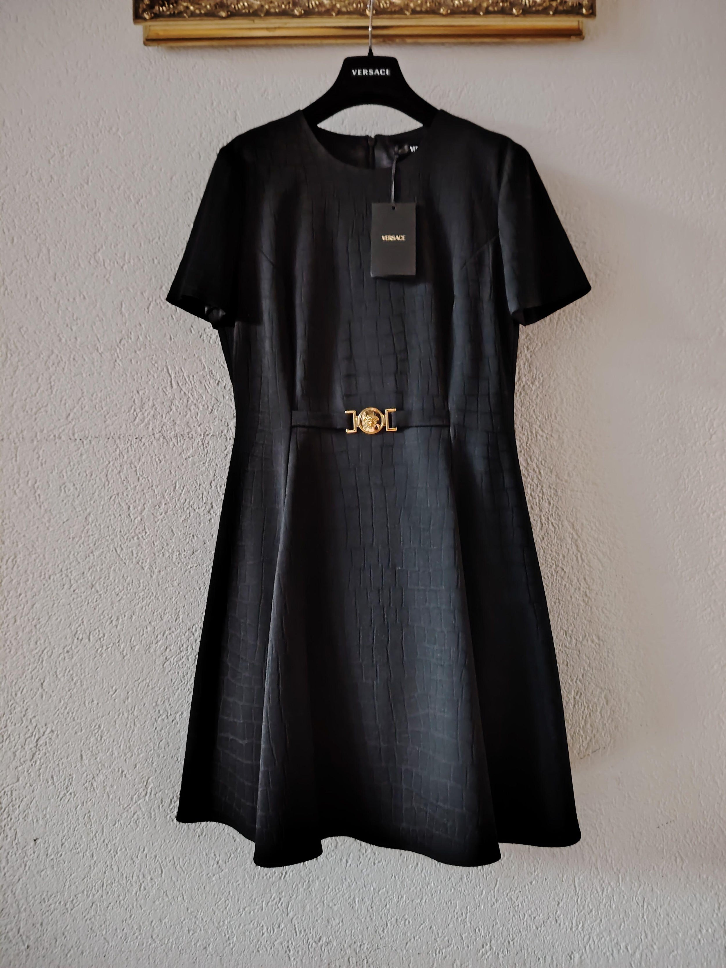 Black Virgin Wool Medusa Dress