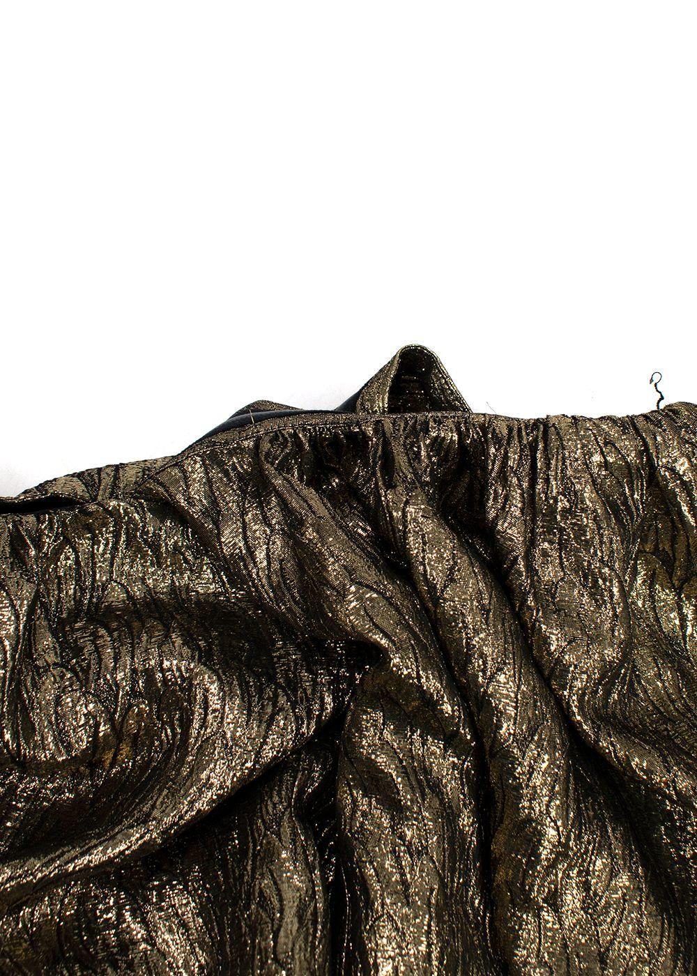 Saint Laurent Metallic Jacquard Silk Blouse