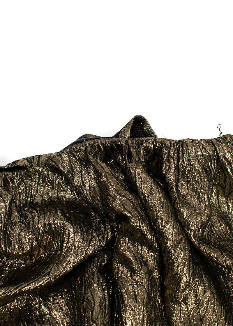 Saint Laurent Metallic Jacquard Silk Blouse