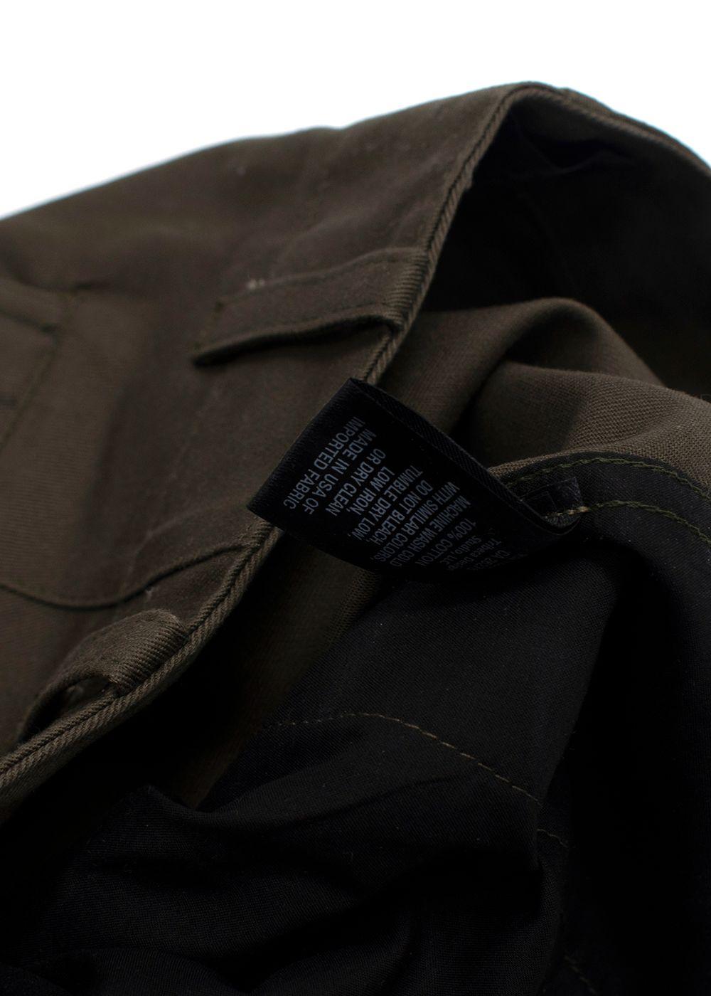 Nili Lotan Khaki Wide Leg Cargo Trousers