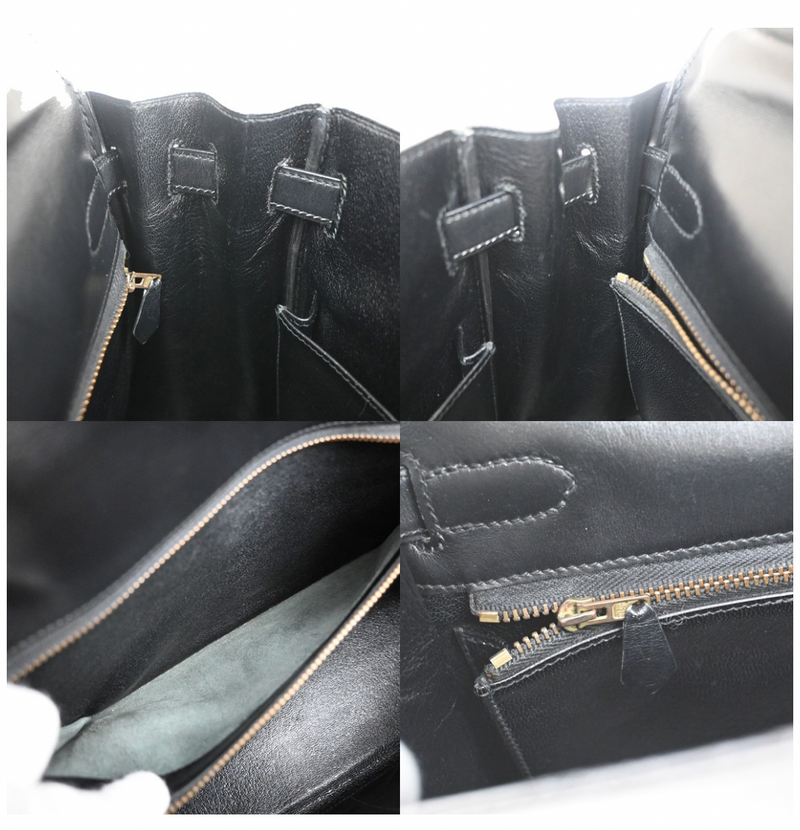 Hermes Black Kelly With Gold Hardware 32Cms