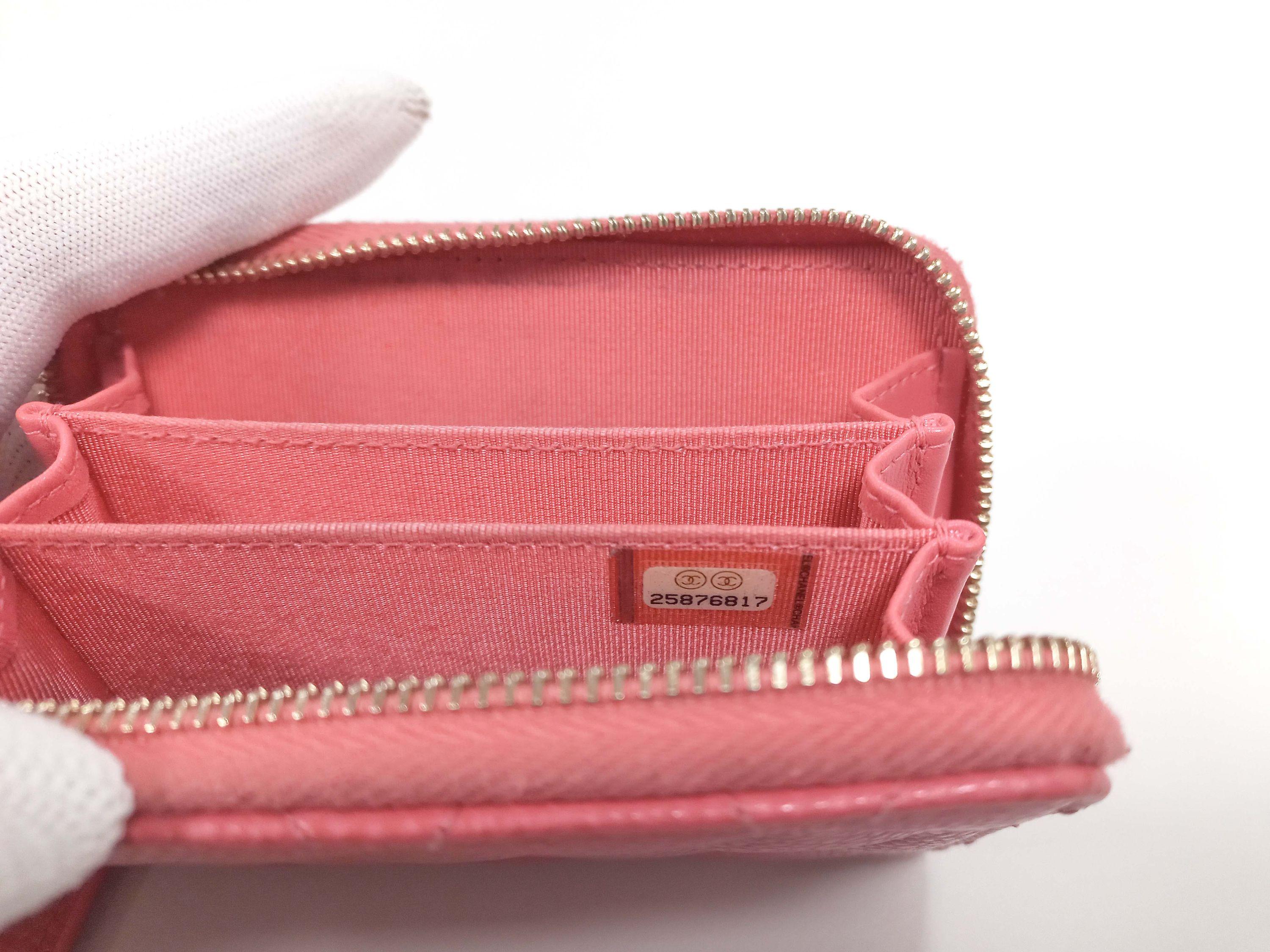 Pink Caviar Quilted Zipped Wallet