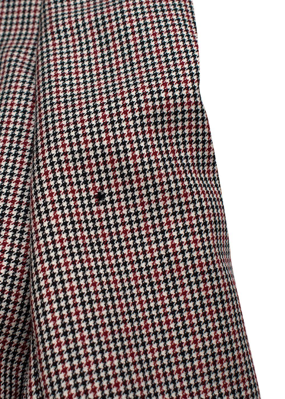 Contrast Lapel Micro Houndstooth Blazer