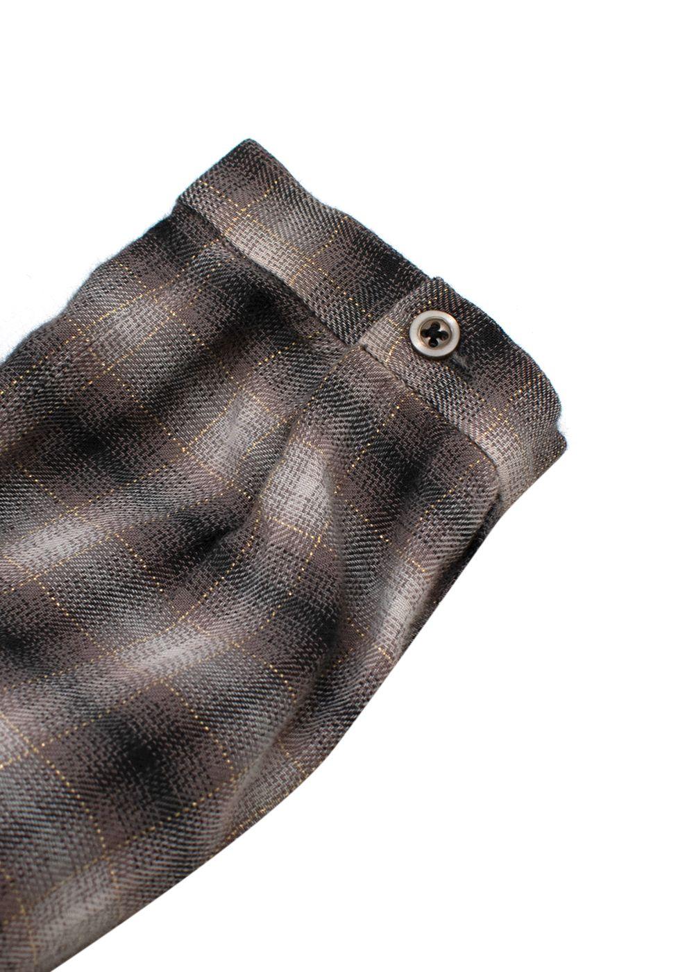 Kids 6Y Grey Monochrome Check Lurex Woven Top