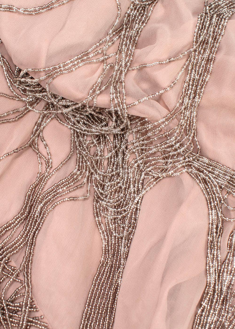 Jenny Packham Beaded Layered Dusky Pink Mini Dress