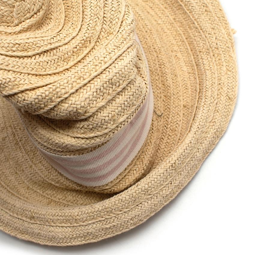 Bonpoint Paper Straw Pink Stripe Ribbon Hat