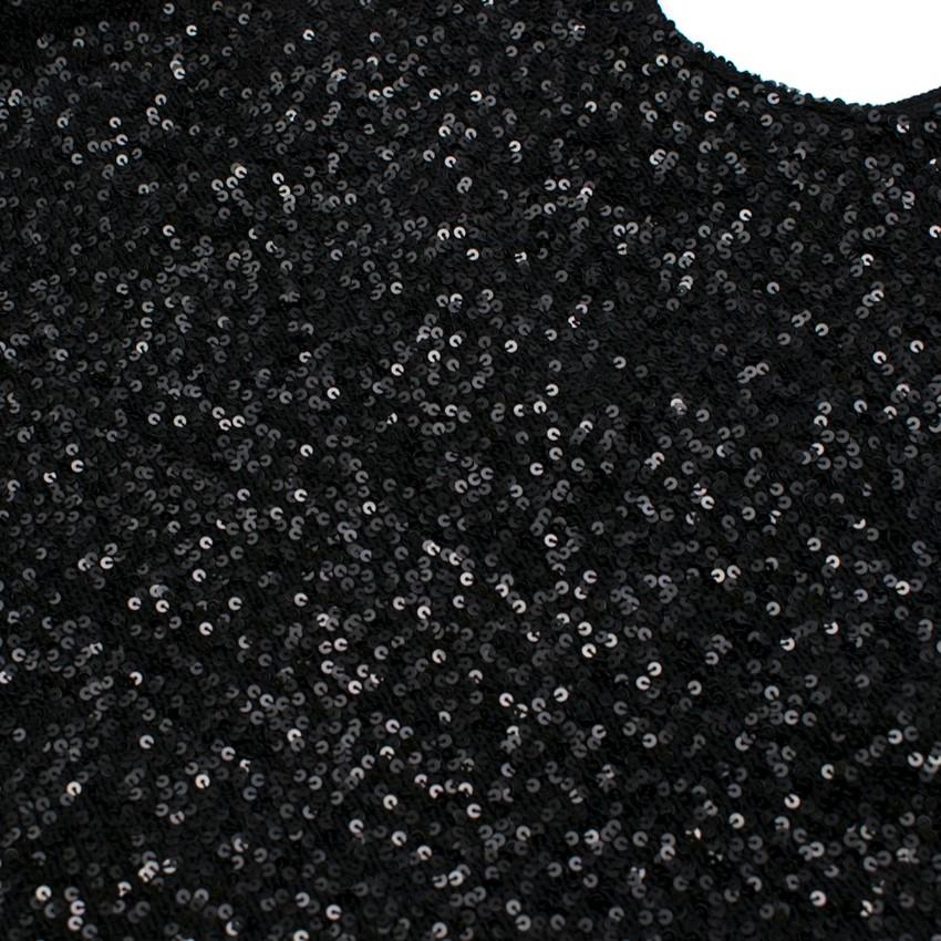 Bespoke Black Sequin Sleeveless Top