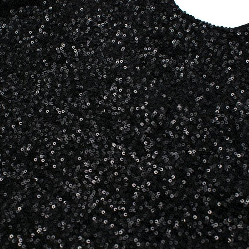 Bespoke Black Sequin Sleeveless Top