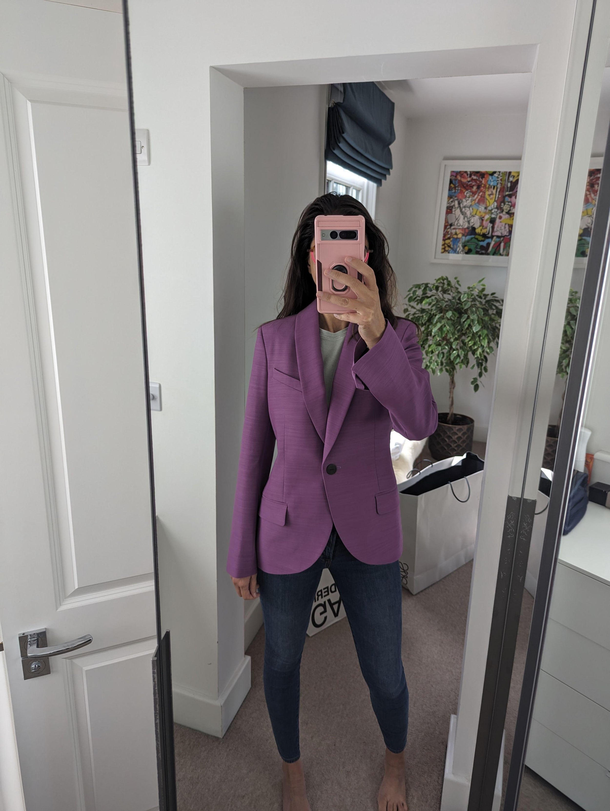 Loewe Purple Wool And Silk Twisted Talo Blazer