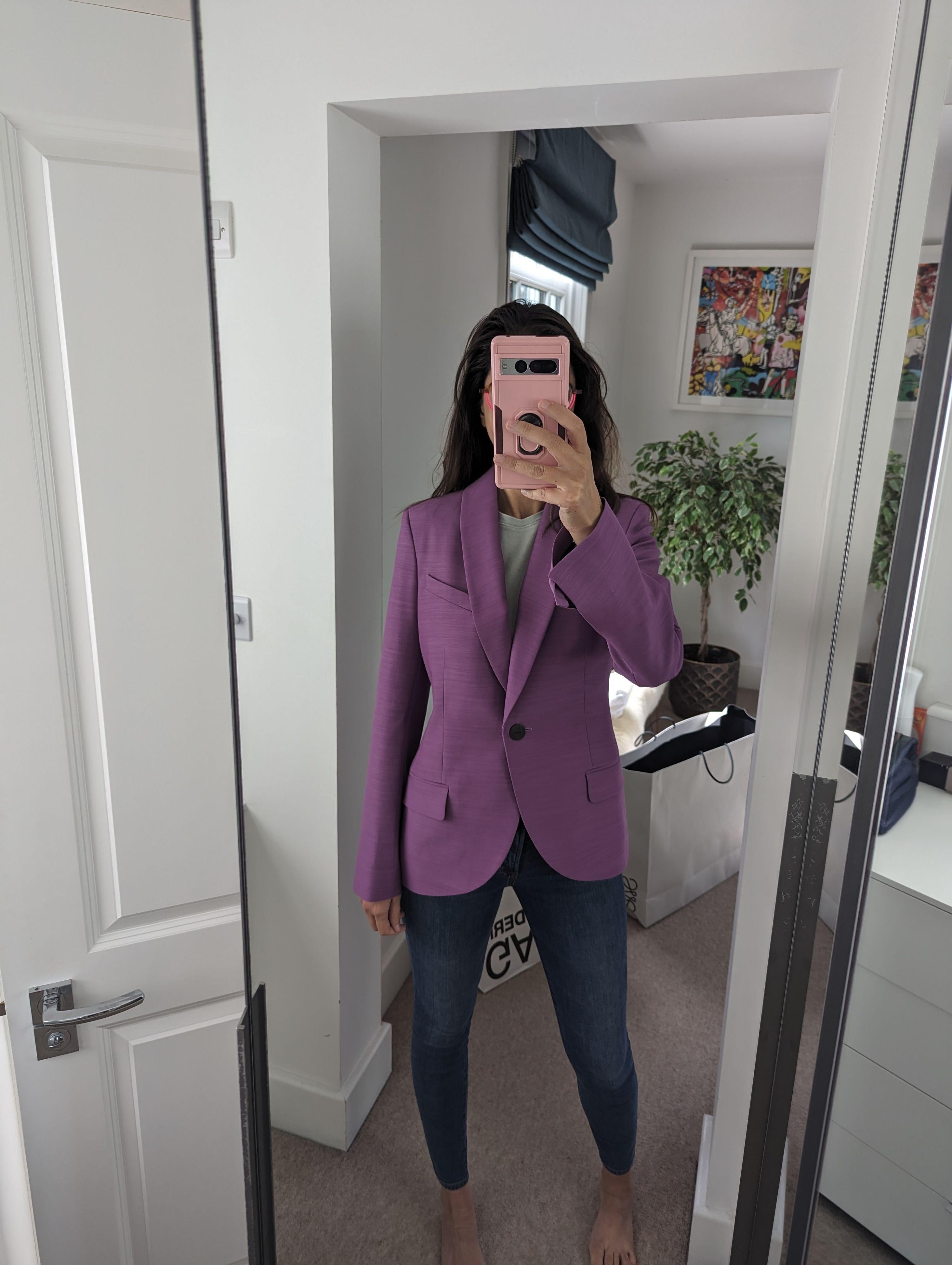 Loewe Purple Wool And Silk Twisted Talo Blazer