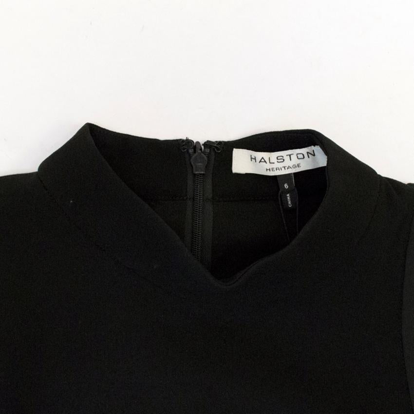 Halston Heritage Black High Neck Crepe Dress with Studs