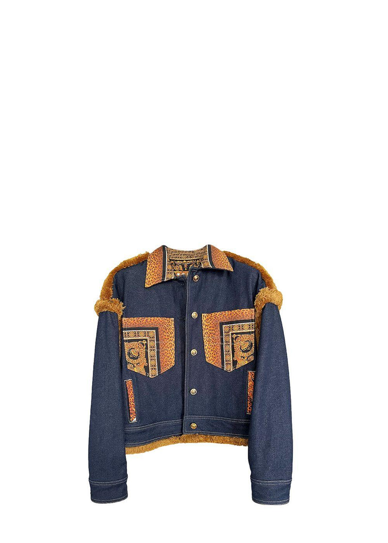 Tribute Denim & Baroque Print Jacket