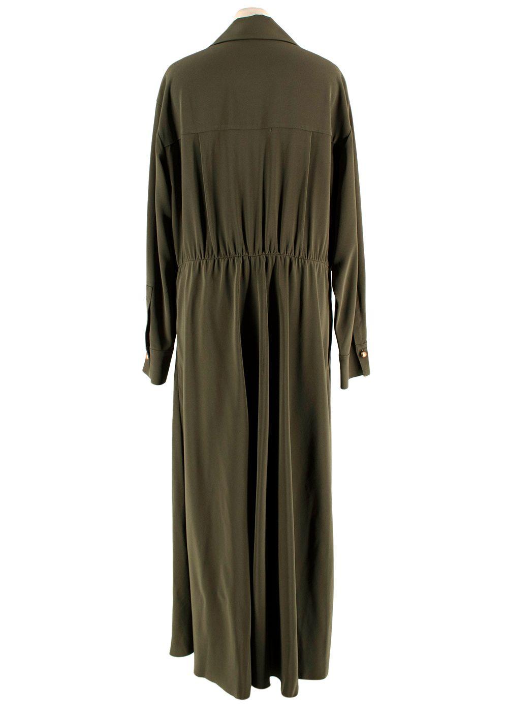 Vince Green Tie-Front Midi Shirt Dress