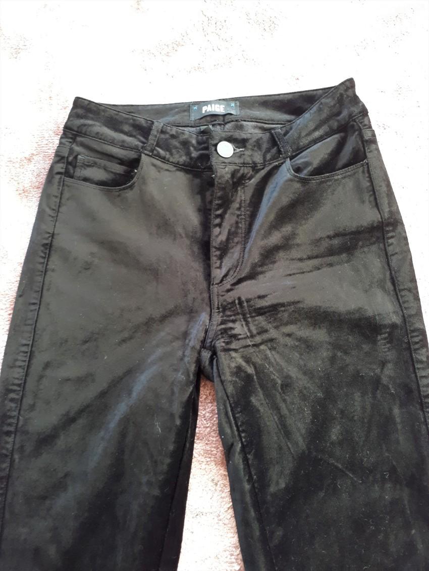 Paige Black Velvet Hoxton Ultra Skinny Pants