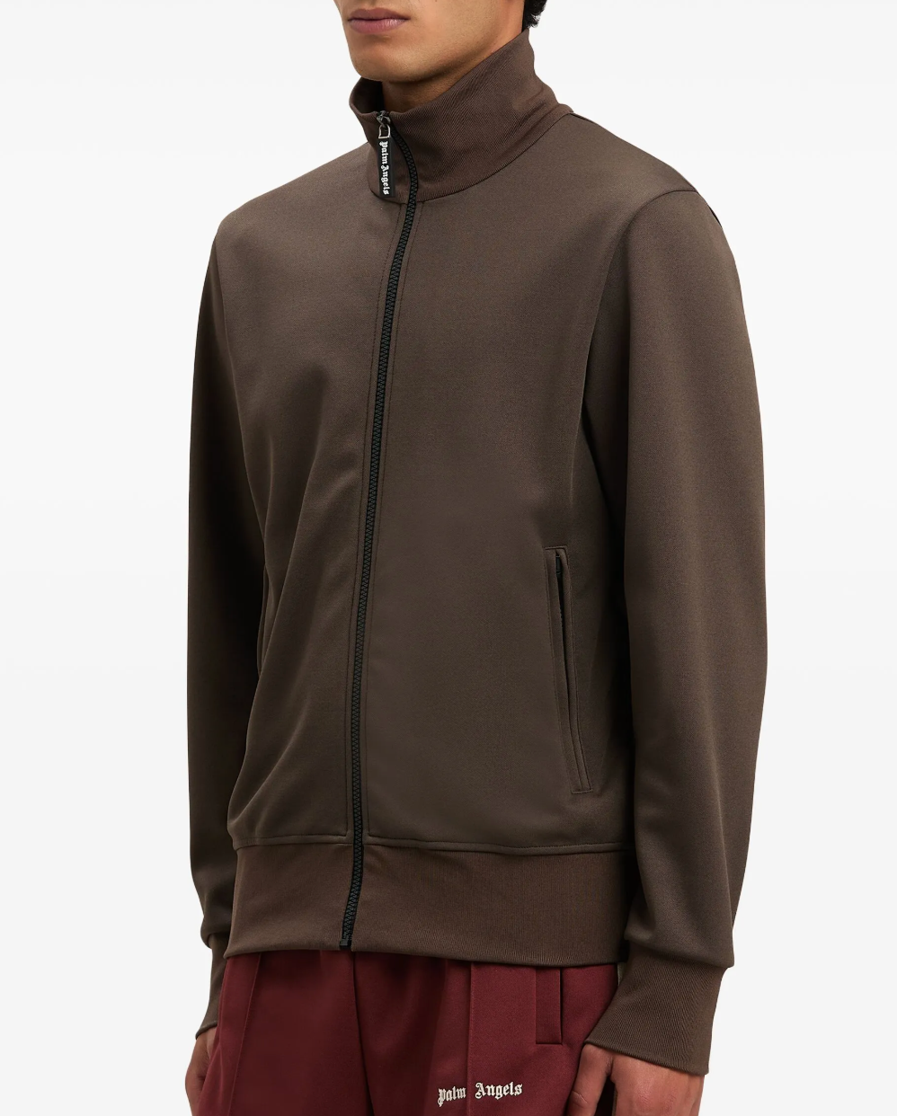 Palm Angels Black Logo Track Zip-Up Jacket