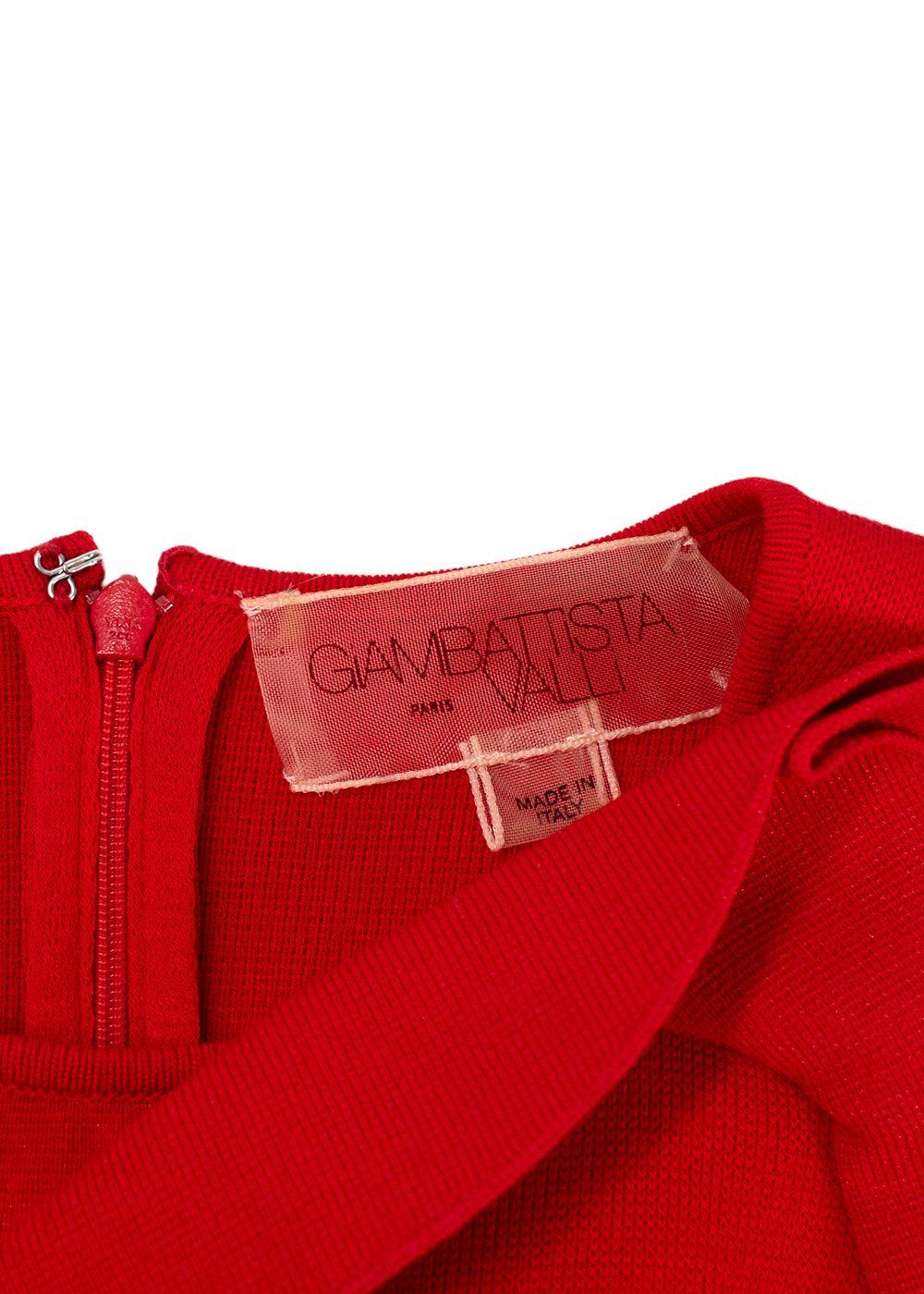 Giambattista Valli Red Ruffle Trimmed Skater Dress
