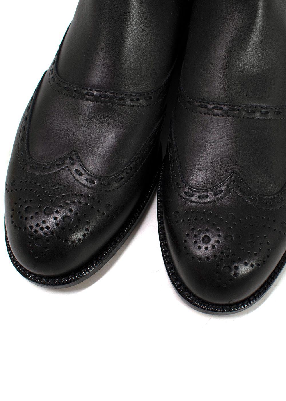 Bottega Veneta Black Brogue Leather Boots