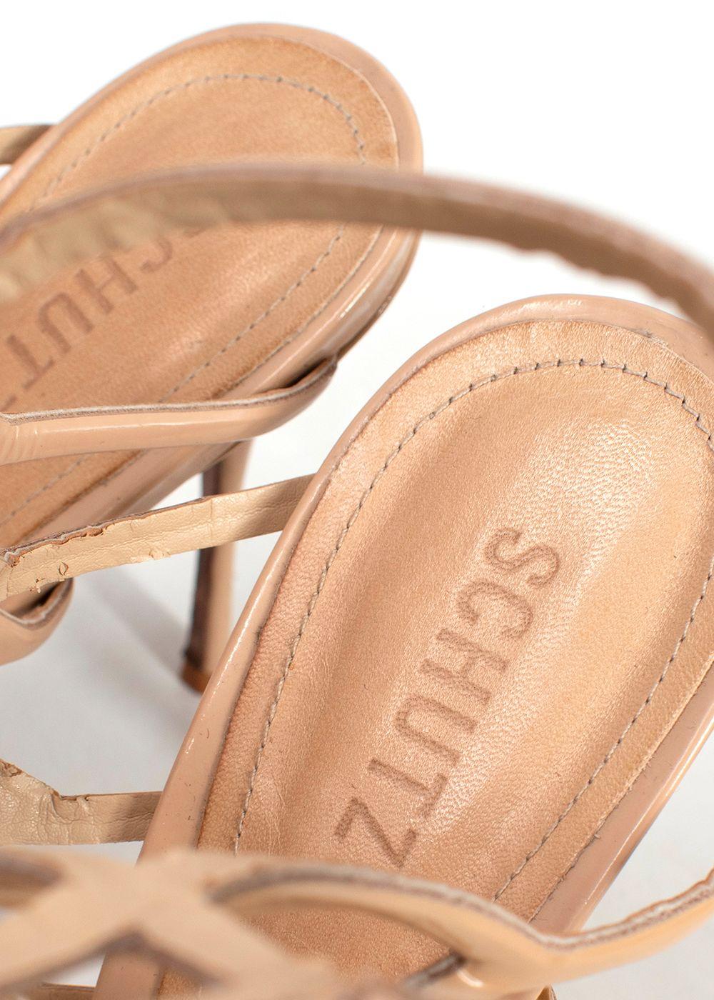 Schutz Beige Caged Cut Out Stiletto Heels