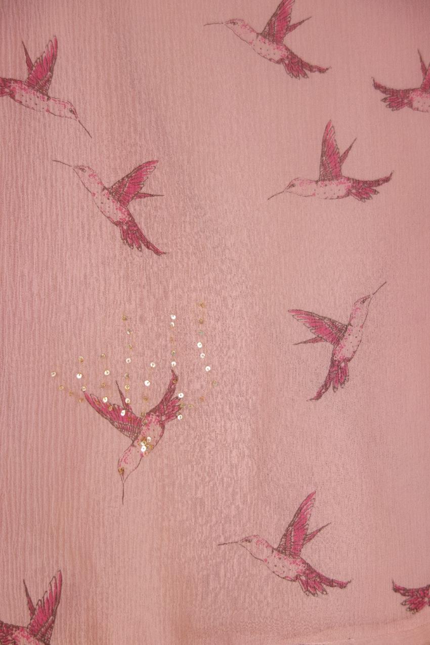 Temperley hummingbird-print wrap top