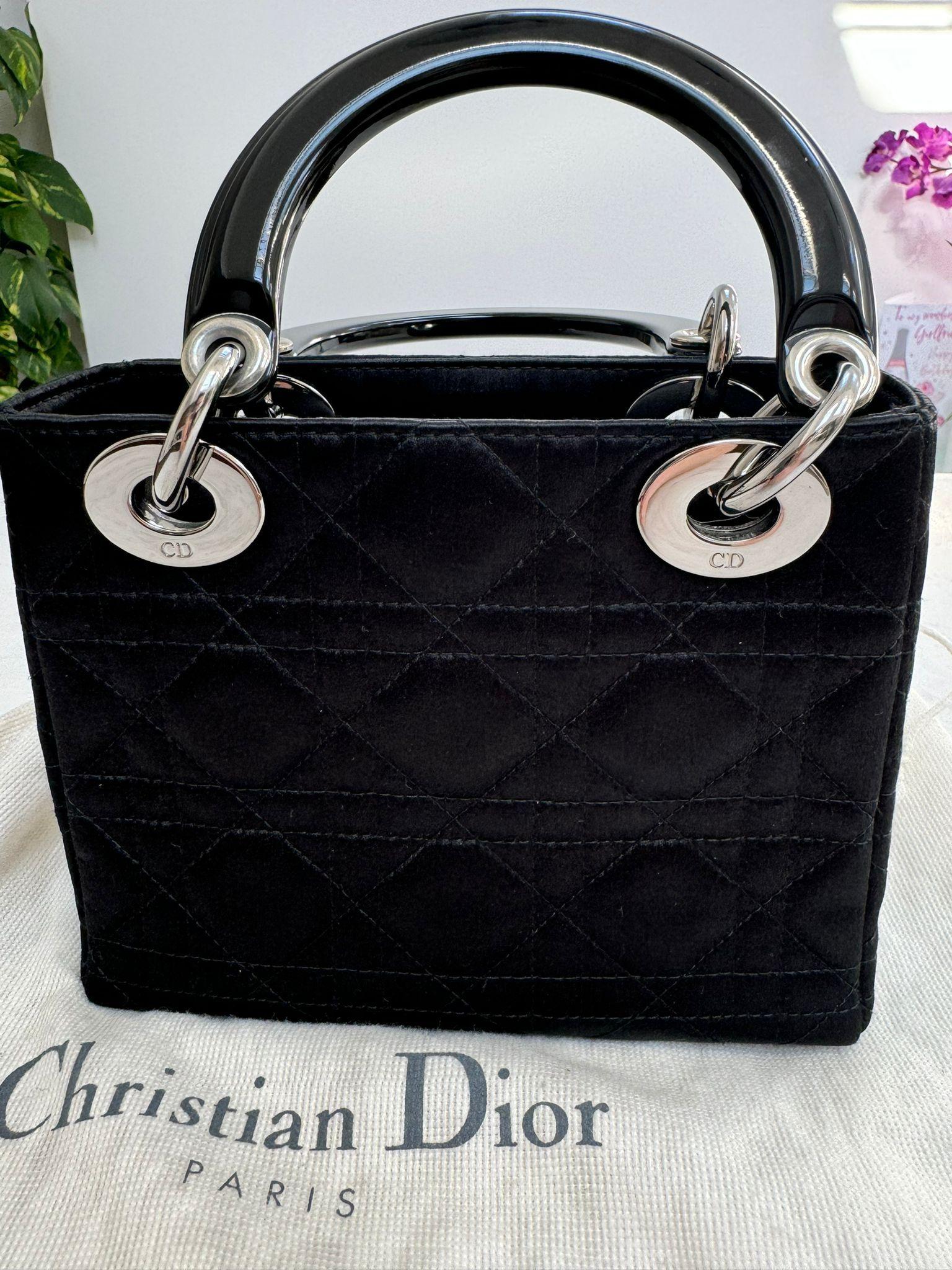 Mini Black Satin Lady Dior Bag