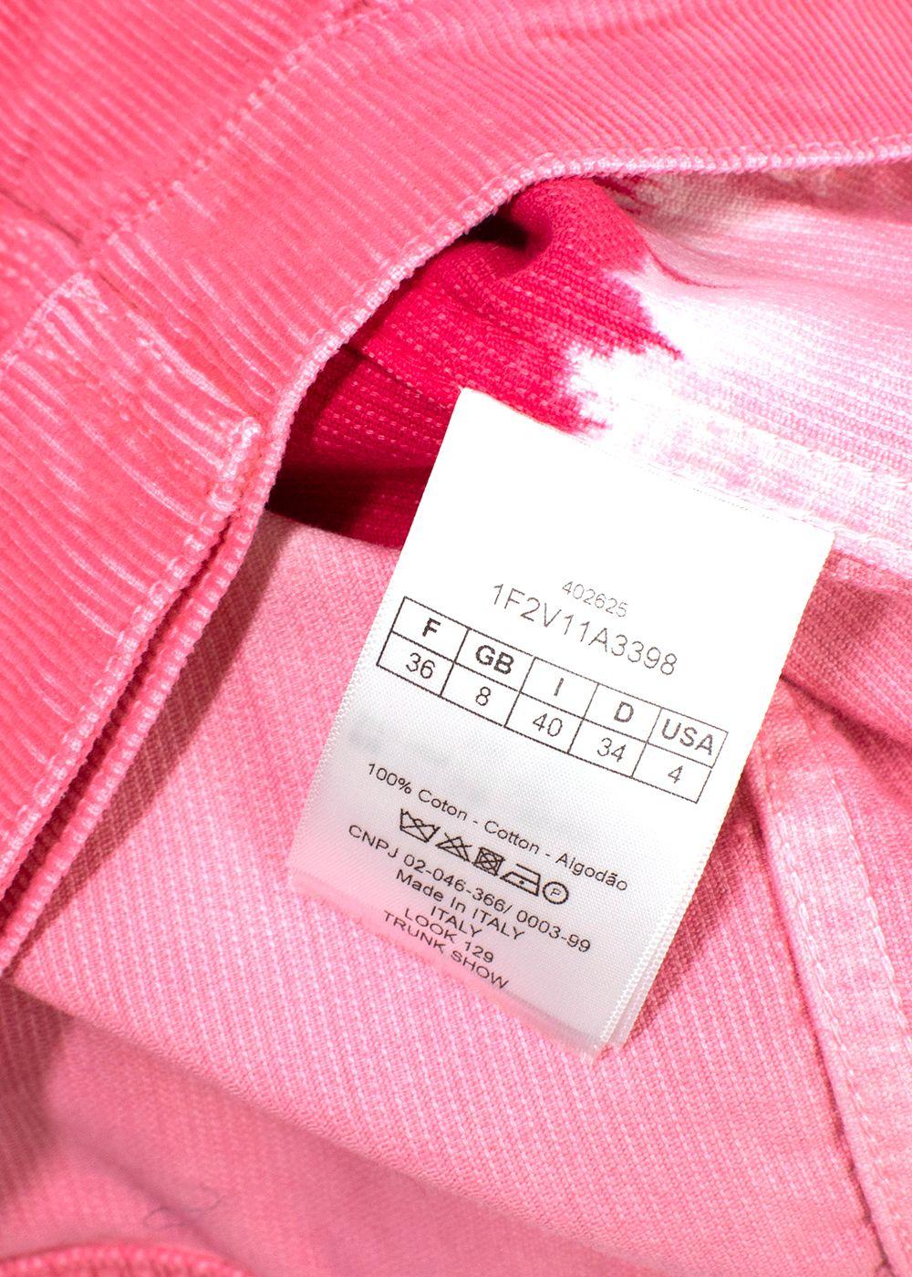 Dior Red & Pink Velvet Corduroy Tie-dye Jacket