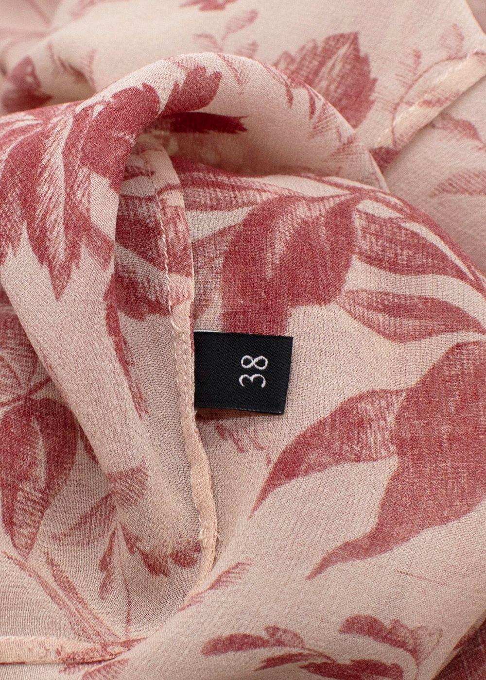 Gucci Floral Print Sheer Pussybow Silk Blouse