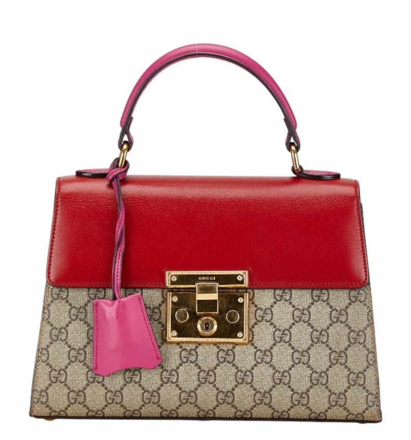 Gucci Supreme Coated Canvas And Leather Bag